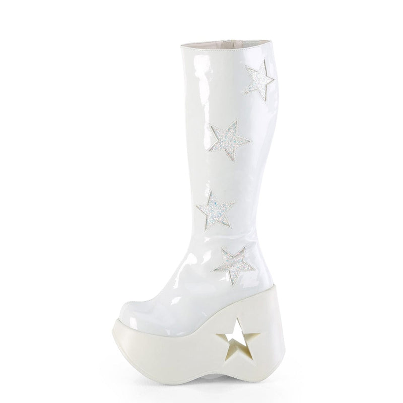 DYNAMITE-218 White Patent -White Multi Glitter Demonia US Size (Women's): 6