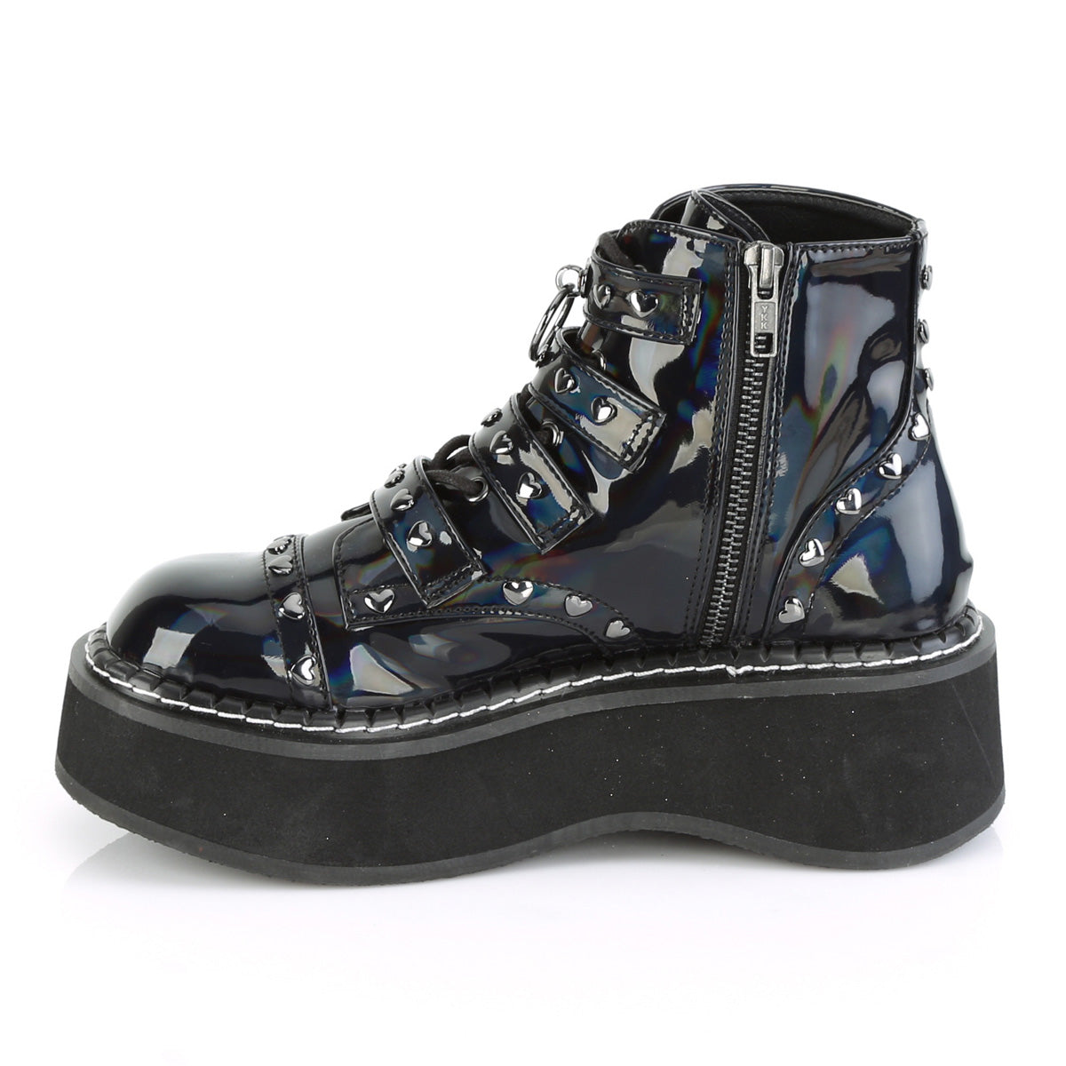 EMILY-315 Black Hologram Ankle Boots