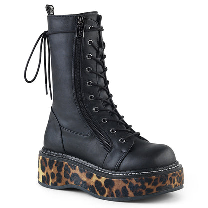EMILY-350 Black Leopard Print Boots