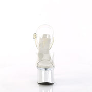 ESTEEM-708 Clear/Clear-Silver Chrome Pleaser US Size (Women's): 5