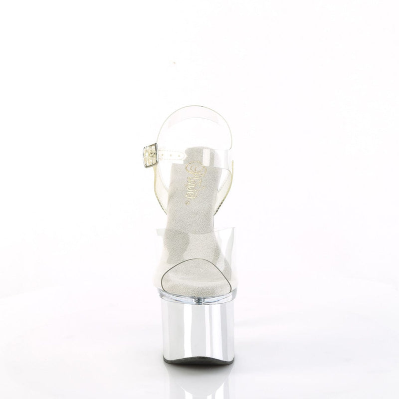 ESTEEM-708 Clear/Clear-Silver Chrome Pleaser US Size (Women's): 5