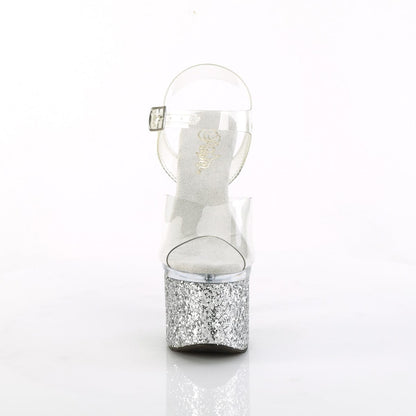 ESTEEM-708LG  Clear / Clear -Silver Glitter