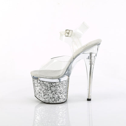 ESTEEM-708LG  Clear / Clear -Silver Glitter