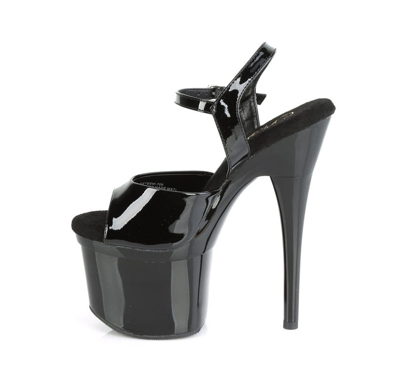 ESTEEM-709 Black Patent/Black Platform Sandal Pleaser US Size (Women's): 5