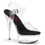 EXCITE-608 Clear-Black/Clear Pleaser US Size (Women's): 5