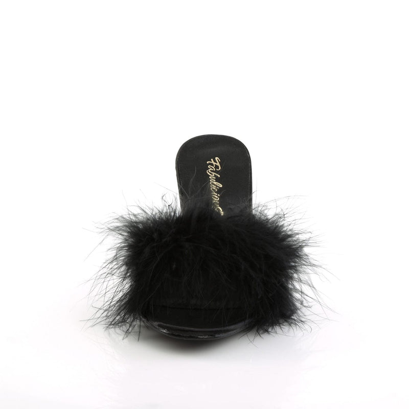 Fabulicious AMOUR-03 Mule / Slide (Black Pu-Fur)