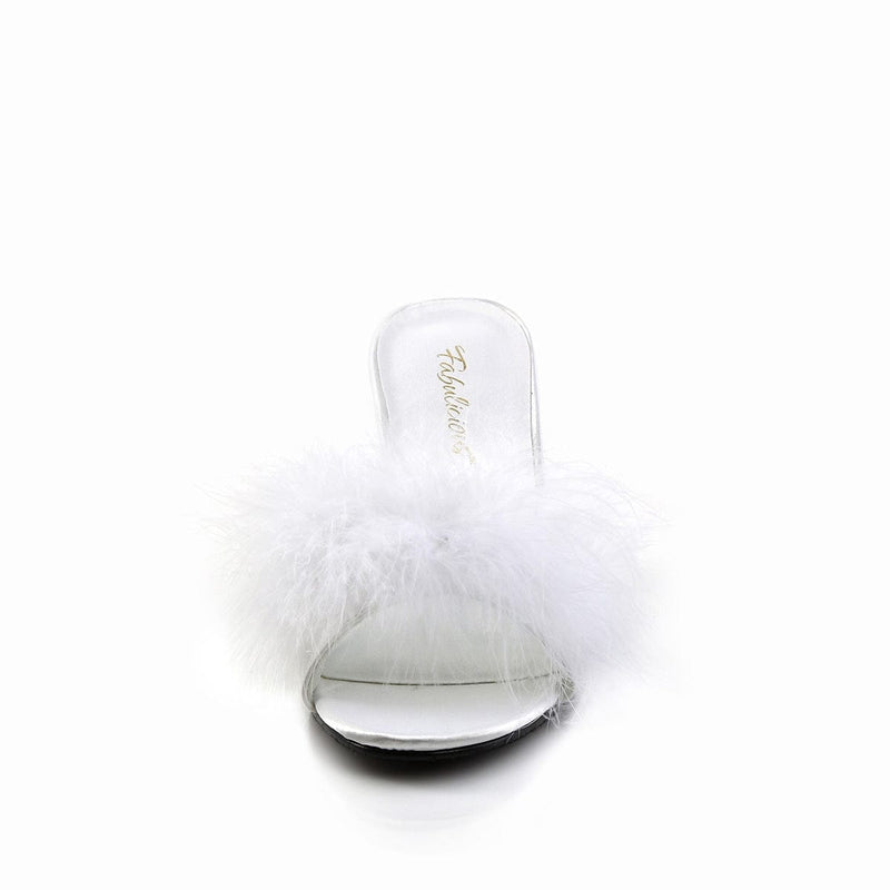 Fabulicious AMOUR-03 Mule / Slide (White Pu-Fur)