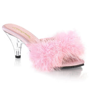 Fabulicious BELLE-301F Slide (Baby Pink Pu-Fur/Clear)