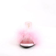 Fabulicious BELLE-301F Slide (Baby Pink Pu-Fur/Clear)