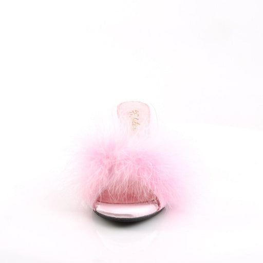 Fabulicious BELLE-301F Slide (Baby Pink Pu-Fur/Clear)
