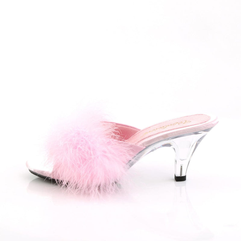Fabulicious BELLE-301F Slide (Baby Pink Pu-Fur/Clear)