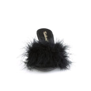 Fabulicious BELLE-301F Slide (Black Pu-Fur/Clear)