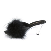 Fabulicious BELLE-301F Slide (Black Pu-Fur/Clear)