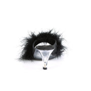 Fabulicious BELLE-301F Slide (Black Pu-Fur/Clear)
