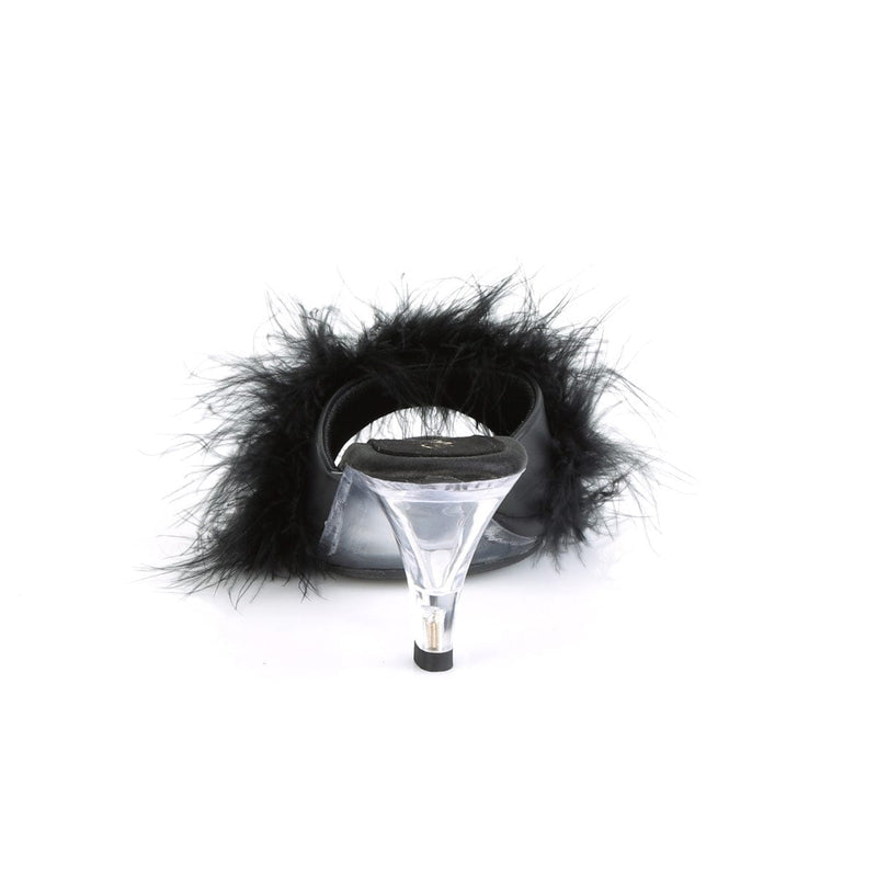 Fabulicious BELLE-301F Slide (Black Pu-Fur/Clear)