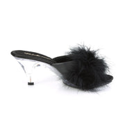 Fabulicious BELLE-301F Slide (Black Pu-Fur/Clear)