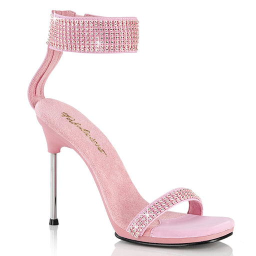 Fabulicious CHIC-40 Sandal (Baby Pink Faux Leather-Rhinestone/Baby Pink)
