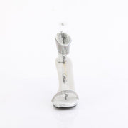 Fabulicious CHIC-40 Sandal (Silver Shimmery Fabric-Rhinestone/Silver)