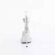 Fabulicious CHIC-40 Sandal (Silver Shimmery Fabric-Rhinestone/Silver)