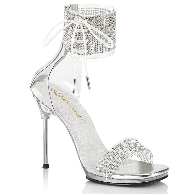Fabulicious CHIC-47 Sandal (Clear-Silver/Clear)