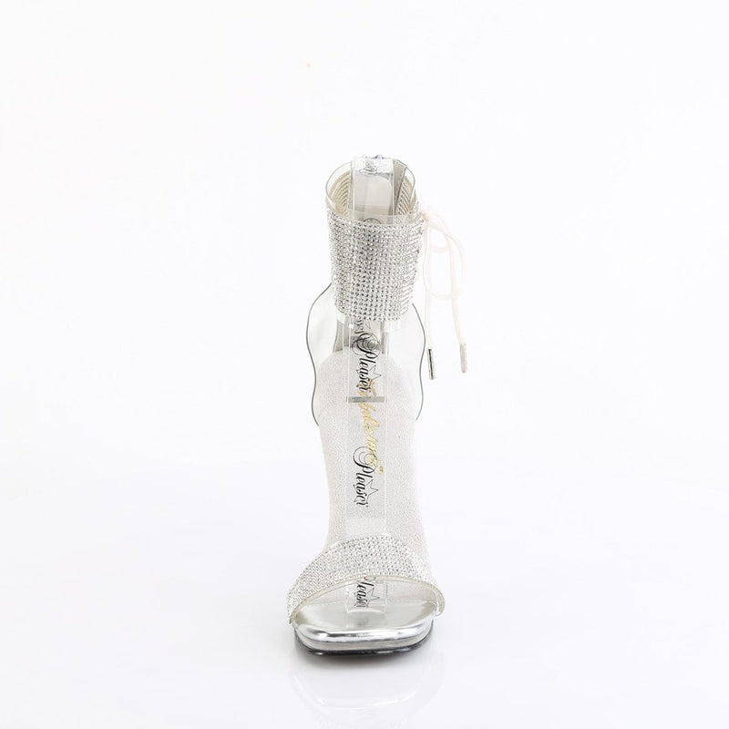 Fabulicious CHIC-47 Sandal (Clear-Silver/Clear)