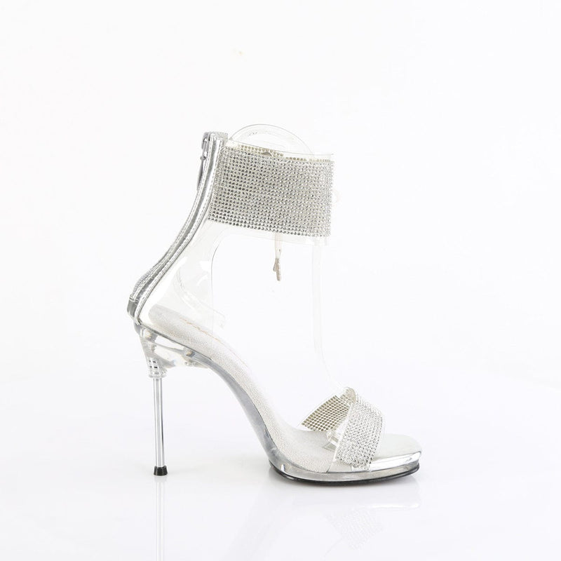 Fabulicious CHIC-47 Sandal (Clear-Silver/Clear)