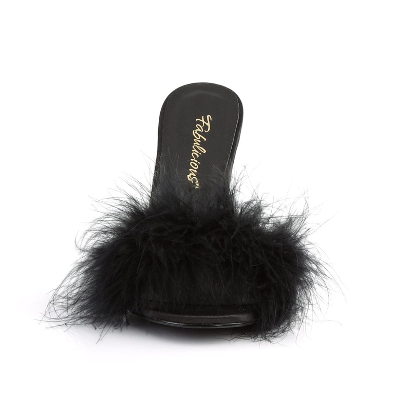 Fabulicious CLASSIQUE-01F Mule / Slide (Black Pu-Fur)