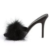 Fabulicious CLASSIQUE-01F Mule / Slide (Black Pu-Fur)