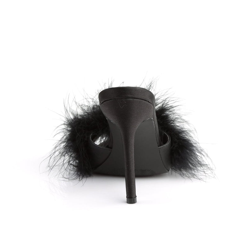 Fabulicious CLASSIQUE-01F Mule / Slide (Black Pu-Fur)