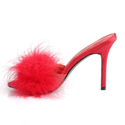Fabulicious CLASSIQUE-01F Mule / Slide (Red Pu-Fur)