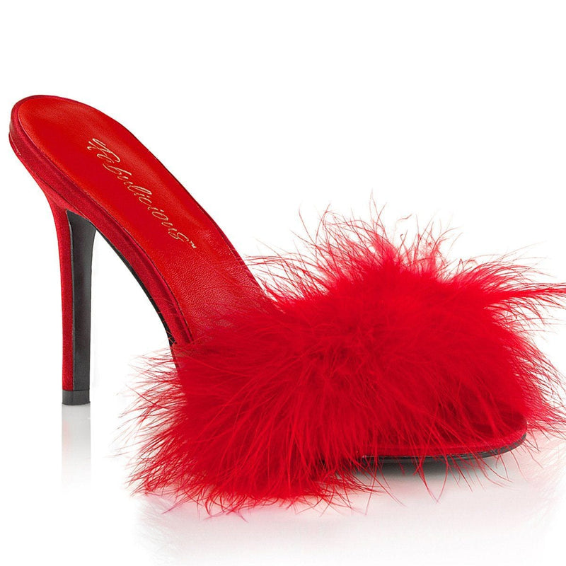 Fabulicious CLASSIQUE-01F Mule / Slide (Red Pu-Fur)