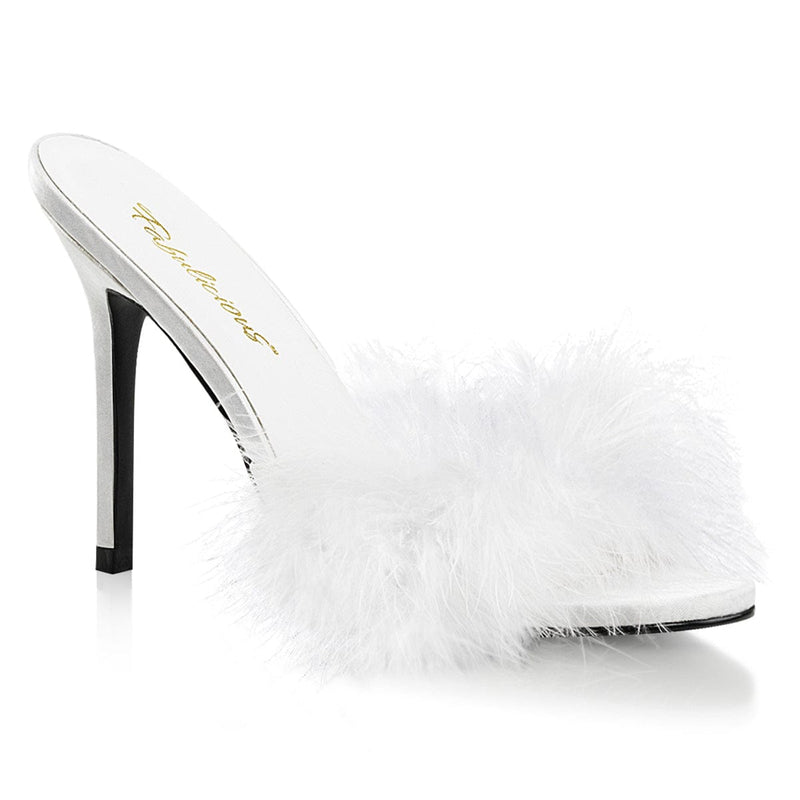Fabulicious CLASSIQUE-01F Mule / Slide (White Pu-Fur)