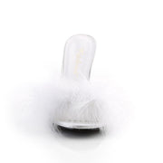 Fabulicious CLASSIQUE-01F Mule / Slide (White Pu-Fur)