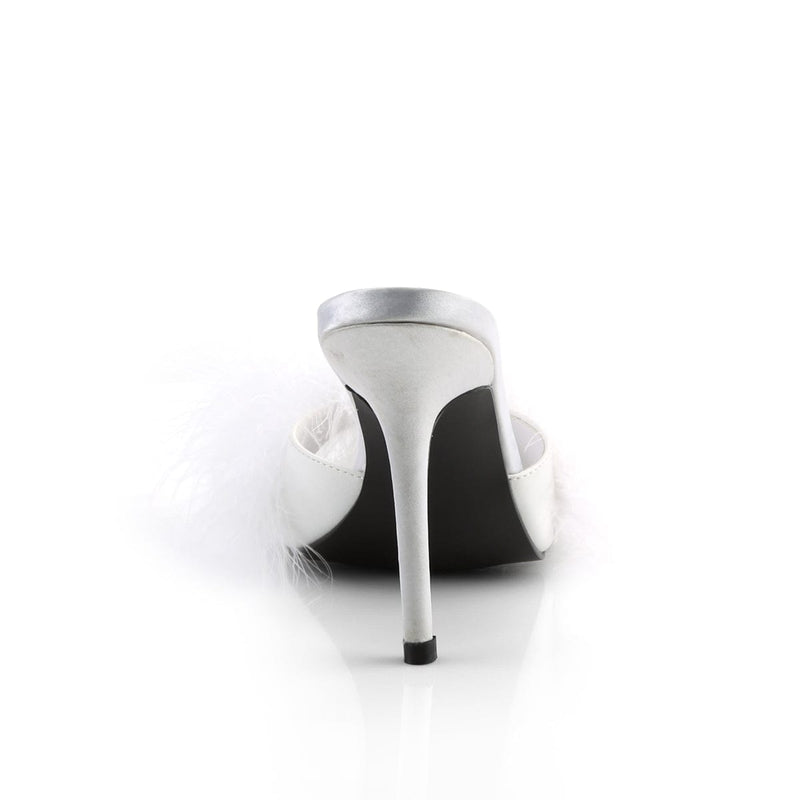 Fabulicious CLASSIQUE-01F Mule / Slide (White Pu-Fur)