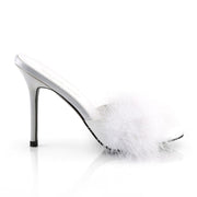 Fabulicious CLASSIQUE-01F Mule / Slide (White Pu-Fur)