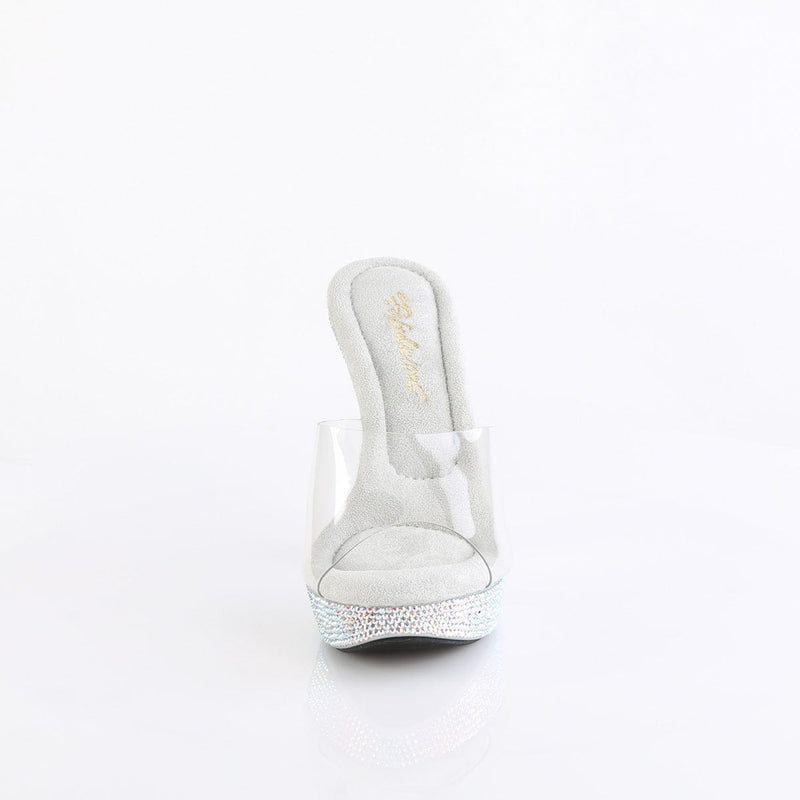 Fabulicious COCKTAIL-501DM Slide (Clear/Silver Multi Rhinestone)