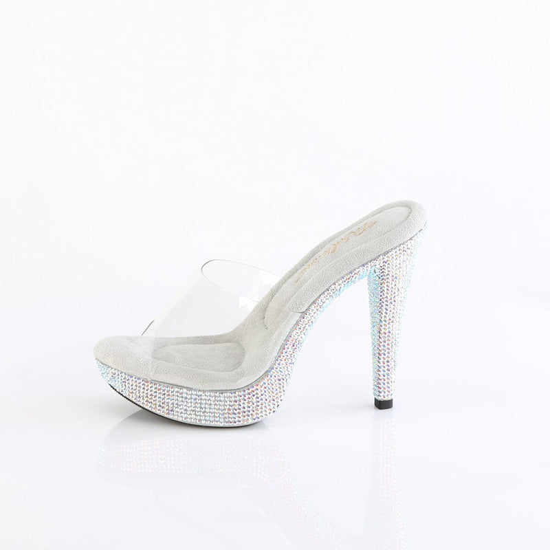 Fabulicious COCKTAIL-501DM Slide (Clear/Silver Multi Rhinestone)