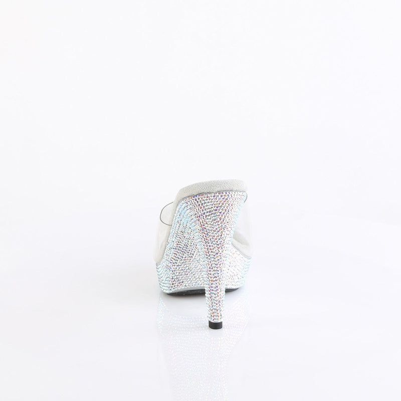 Fabulicious COCKTAIL-501DM Slide (Clear/Silver Multi Rhinestone)