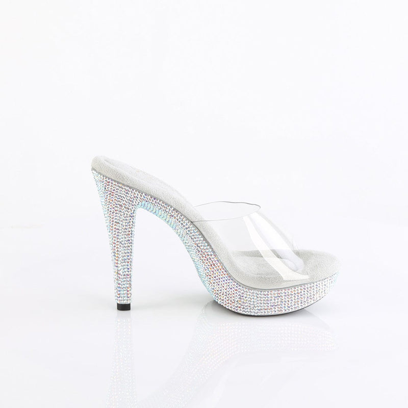 Fabulicious COCKTAIL-501DM Slide (Clear/Silver Multi Rhinestone)