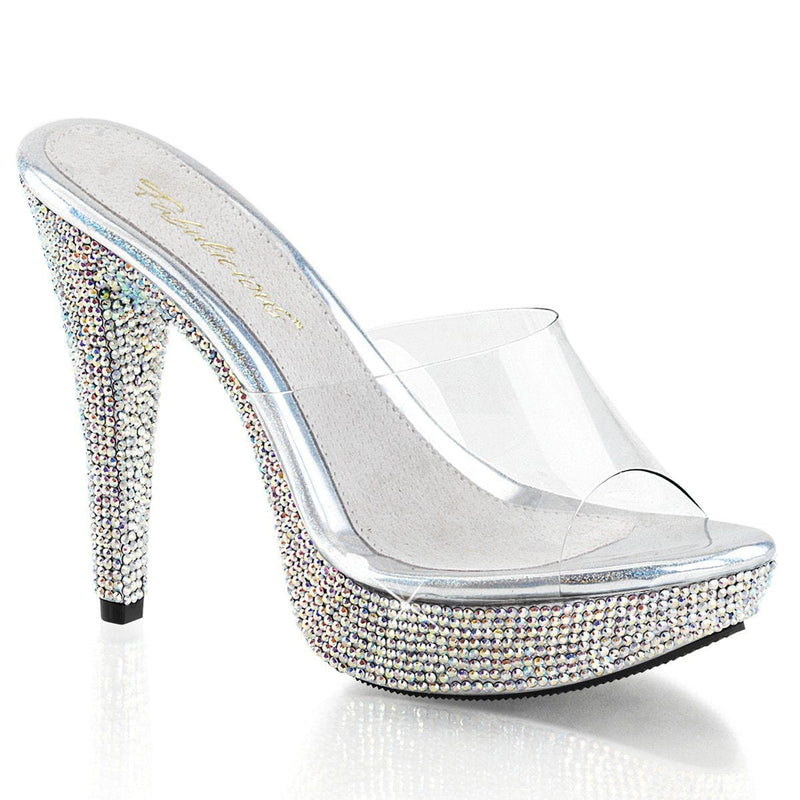Fabulicious COCKTAIL-501DM Slide (Clear/Silver Multi Rhinestone)