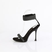 Fabulicious CUPID-440 Sandal (Black Faux Leather-Rhinestone/Black)