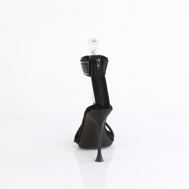 Fabulicious CUPID-440 Sandal (Black Faux Leather-Rhinestone/Black)