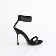 Fabulicious CUPID-440 Sandal (Black Faux Leather-Rhinestone/Black)