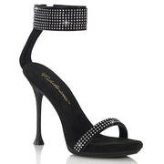 Fabulicious CUPID-440 Sandal (Black Faux Leather-Rhinestone/Black)