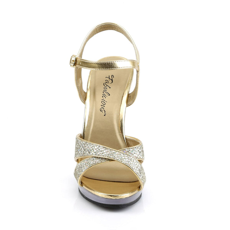 Fabulicious FLAIR-419(G) Sandal (Gold Multi Glitter/Clear)