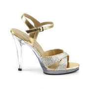 Fabulicious FLAIR-419(G) Sandal (Gold Multi Glitter/Clear)