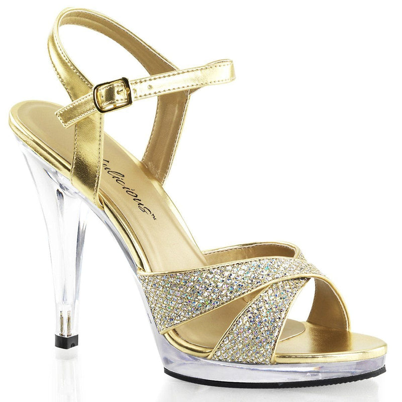 Fabulicious FLAIR-419(G) Sandal (Gold Multi Glitter/Clear)