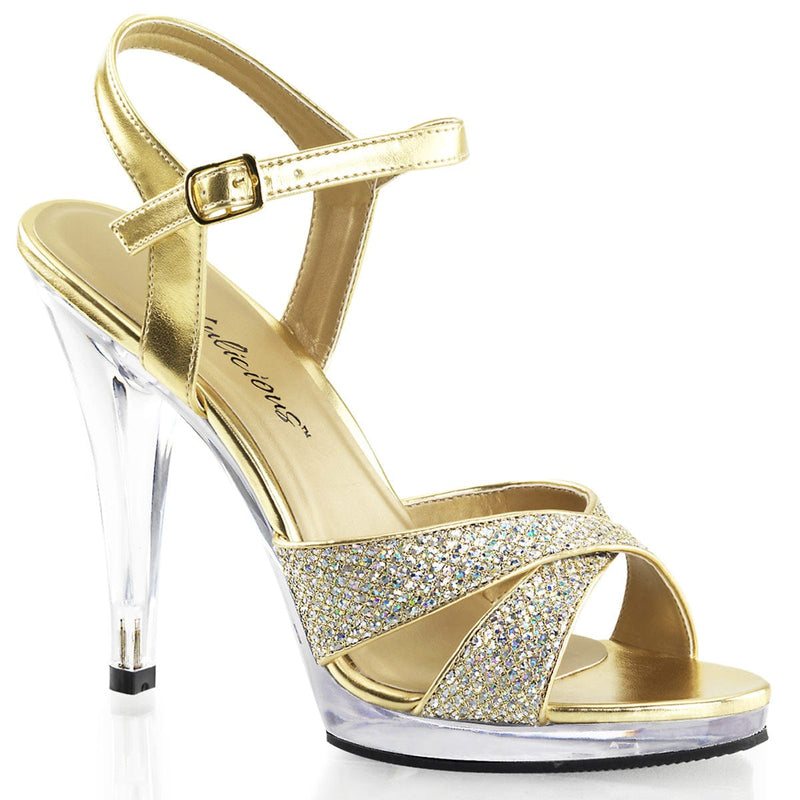 Fabulicious FLAIR-419(G) Sandal (Gold Multi Glitter/Clear)
