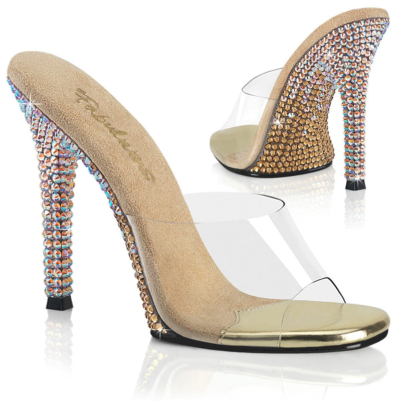 Fabulicious GALA-01DMM Slide (Clear/Gold Multi Rhinestone)