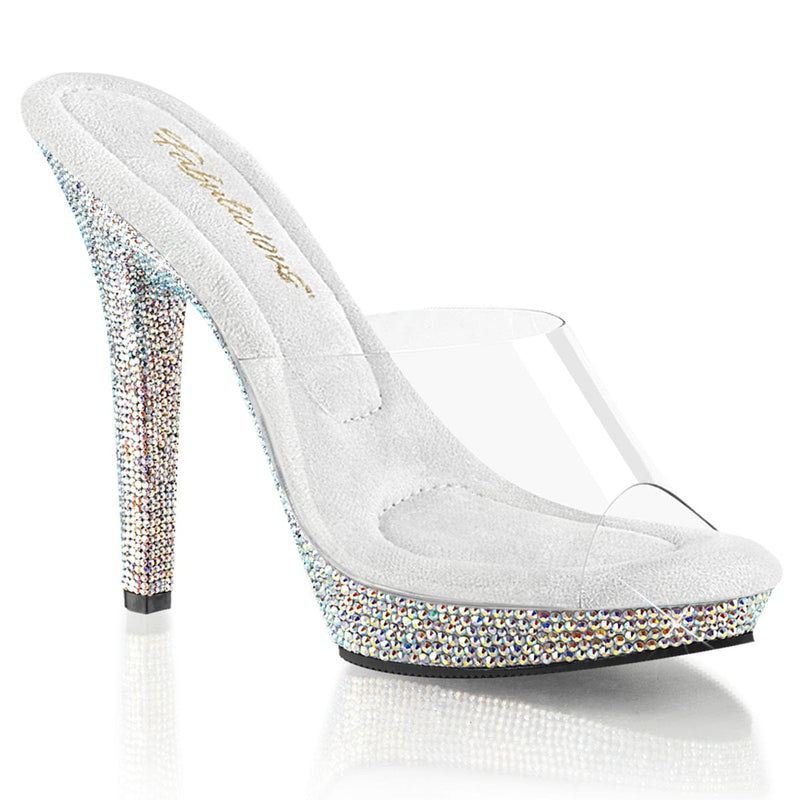 Fabulicious LIP-101DM Slide (Clear/ Silver Multi Rhinestone)